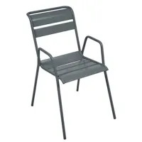 fermob - fauteuil bridge empilable monceau - gris - 52 x 68.5 x 85 cm - designer studio fermob - métal, acier peint