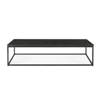 ethnicraft - table basse thin en bois, chêne massif teinté couleur noir 87.59 x 30 cm designer jan & lara made in design