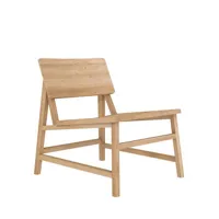 ethnicraft - fauteuil bas n en bois, chêne massif couleur bois naturel 58 x 73.06 70 cm designer nathan  yong made in design