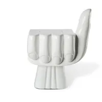 pols potten - fauteuil fist - blanc - 38 x 58.28 x 67 cm - plastique, polyester laqué
