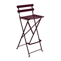 fermob - chaise de bar pliante bistro en métal, acier laqué couleur violet 42 x 53.13 95 cm designer studio made in design