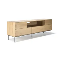 ethnicraft - meuble tv whitebird en bois, chêne massif couleur bois naturel 180 x 83.49 61 cm designer alain van havre made in design