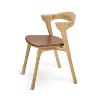 ethnicraft - chaise bok en bois, chêne massif couleur bois naturel 50 x 68.26 76 cm designer alain van havre made in design