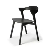 ethnicraft - chaise bok en bois, chêne massif couleur noir 50 x 68.26 76 cm designer alain van havre made in design