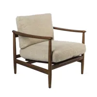 pols potten - fauteuil rembourré fauteuil bois - beige - 68 x 82.91 x 84 cm - bois, frêne massif fsc