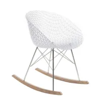 kartell - rocking chair smatrik en plastique, bois couleur transparent 58.28 x 61 77 cm designer tokujin yoshioka made in design