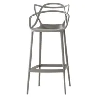 kartell - chaise de bar masters - gris - 55 x 50 x 109 cm - designer philippe starck with eugeni quitllet - plastique, technopolymère thermoplastique recyclé