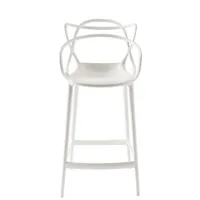 kartell - chaise de bar masters - blanc - 60 x 50 x 99 cm - designer philippe starck with eugeni quitllet - plastique, technopolymère thermoplastique recyclé