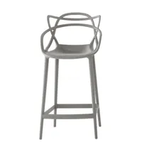 kartell - chaise de bar masters - gris - 60 x 50 x 99 cm - designer philippe starck with eugeni quitllet - plastique, technopolymère thermoplastique recyclé