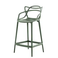 kartell - chaise de bar masters - vert - 60 x 50 x 99 cm - designer philippe starck with eugeni quitllet - plastique, technopolymère thermoplastique recyclé