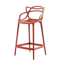 kartell - chaise de bar masters - orange - 60 x 50 x 99 cm - designer philippe starck with eugeni quitllet - plastique, technopolymère thermoplastique recyclé