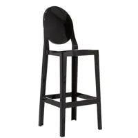 kartell - chaise de bar ghost - noir - 65 x 38 x 100 cm - designer philippe starck - plastique, polycarbonate