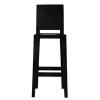 kartell - chaise de bar ghost en plastique, polycarbonate couleur noir 65 x 38 100 cm designer philippe starck made in design