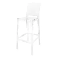 kartell - chaise de bar ghost en plastique, polycarbonate couleur transparent 65 x 38 110 cm designer philippe starck made in design
