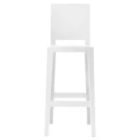 kartell - chaise de bar ghost - blanc - 65 x 38 x 110 cm - designer philippe starck - plastique, polycarbonate