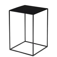zeus - table basse tables basses slim irony en métal, acier peint couleur noir 40 x 50 46 cm designer maurizio peregalli made in design