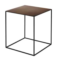 zeus - table basse tables basses slim irony en métal, acier peint couleur métal 45 x 46 cm designer maurizio peregalli made in design