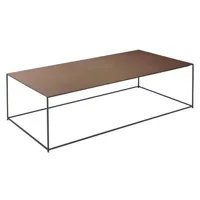 zeus - table basse tables basses slim irony en métal, acier peint couleur métal 104.83 x 34 cm designer maurizio peregalli made in design