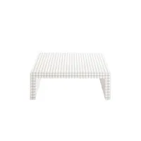 zanotta - table basse quaderna en plastique, plastique lamifié couleur blanc 84.34 x 30 cm designer superstudio made in design