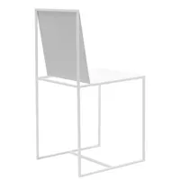 zeus - chaise slim sissi en métal, acier couleur blanc 73.06 x 37 80 cm designer maurizio peregalli made in design