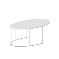 zeus - table basse tables basses slim irony en métal, acier couleur blanc 53.13 x 29 cm designer maurizio peregalli made in design