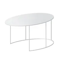 zeus - table basse tables basses slim irony en métal, acier couleur blanc 69.52 x 42 cm designer maurizio peregalli made in design
