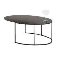 zeus - table basse tables basses slim irony en métal, acier couleur noir 50 x 75 29 cm designer maurizio peregalli made in design