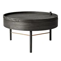 audo copenhagen - table basse en bois, frêne couleur noir 73.8 x 36 cm designer theresa  arns made in design