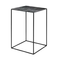 zeus - table basse tables basses slim irony en verre, verre avec pellicule d'aluminium couleur métal 67.82 x 64 cm designer maurizio peregalli made in design