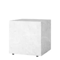 audo copenhagen - tabouret plinth en pierre, bois d'acacia couleur blanc 50.13 x 40 cm designer norm architects made in design