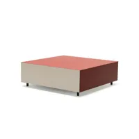 established & sons - table basse bloc en bois, stratifié haute pression couleur rouge 71.14 x 29 cm designer pauline deltour made in design