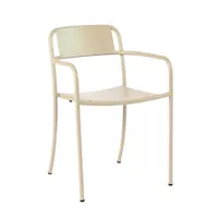 tolix - fauteuil empilable patio en métal, acier inoxydable couleur beige 50 x 35.5 76 cm designer pauline deltour made in design
