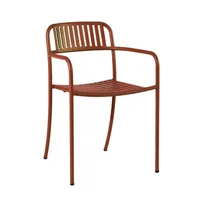 tolix - fauteuil empilable patio en métal, acier inoxydable couleur orange 50 x 35.5 76 cm designer pauline deltour made in design