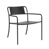 tolix - fauteuil bas patio en métal, acier inoxydable couleur noir 68 x 69.52 73 cm designer pauline deltour made in design