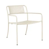 tolix - fauteuil bas patio en métal, acier inoxydable couleur beige 68 x 69.52 73 cm designer pauline deltour made in design