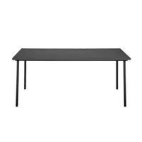 tolix - table rectangulaire patio en métal, acier inoxydable couleur noir 138.21 x 75 cm designer pauline deltour made in design