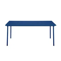 tolix - table rectangulaire patio en métal, acier inoxydable couleur bleu 138.21 x 75 cm designer pauline deltour made in design