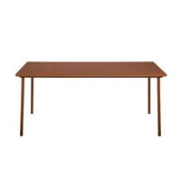 tolix - table rectangulaire patio en métal, acier inoxydable couleur orange 138.21 x 75 cm designer pauline deltour made in design