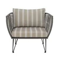 bloomingville - fauteuil rembourré mundo en tissu, fils pvc couleur vert 87 x 88.11 72 cm made in design