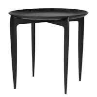 fritz hansen - table d'appoint objects en bois, chêne massif teinté couleur noir 51.68 x 42 cm designer willumsen & engholm made in design
