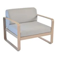 fermob - fauteuil rembourré bellevie en tissu, tissu acrylique couleur beige 85 x 89.88 71 cm designer pagnon & pelhaître made in design