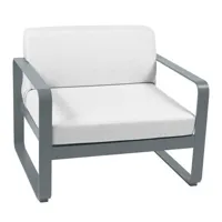 fermob - fauteuil rembourré bellevie en tissu, tissu acrylique couleur gris 75 x 91.1 56 cm designer pagnon & pelhaître made in design