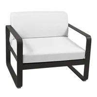 fermob - fauteuil rembourré bellevie en tissu, tissu acrylique couleur noir 75 x 91.1 56 cm designer pagnon & pelhaître made in design
