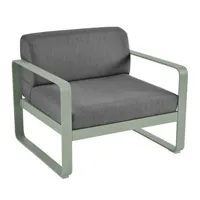 fermob - fauteuil rembourré bellevie en tissu, tissu acrylique couleur gris 85 x 88.11 71 cm designer pagnon & pelhaître made in design