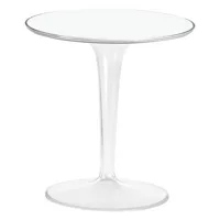 kartell - table d'appoint tip top en plastique, pmma couleur blanc 52 x 51 cm designer philippe starck with eugeni quitllet made in design