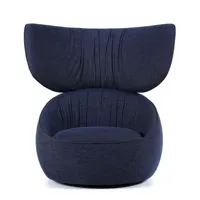 moooi - fauteuil rembourré hana en tissu, velours kvadrat couleur bleu 117.45 x 119 126 cm designer simone bonanni made in design