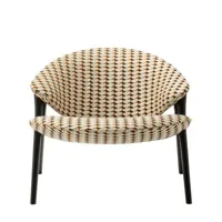 zanotta - fauteuil rembourré oliva - orange - 83 x 89.63 x 71 cm - designer constance guisset - tissu, erable laqué