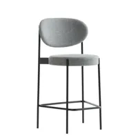 verpan - chaise de bar rembourrée series 430 en tissu, mousse couleur gris 54 x 76.29 100 cm designer verner panton made in design