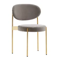 verpan - chaise rembourrée series 430 en tissu, velours kvadrat couleur or 54 x 78.62 82 cm designer verner panton made in design