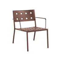 hay - fauteuil lounge empilable balcony rouge 63 x 77.97 72 cm designer ronan & erwan bouroullec métal, acier peinture poudre